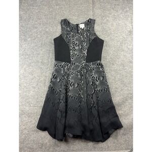 Parker 100% Silk Ombré Snake Skin Flowy Skater Dress Women's S 00s Edgy Grunge